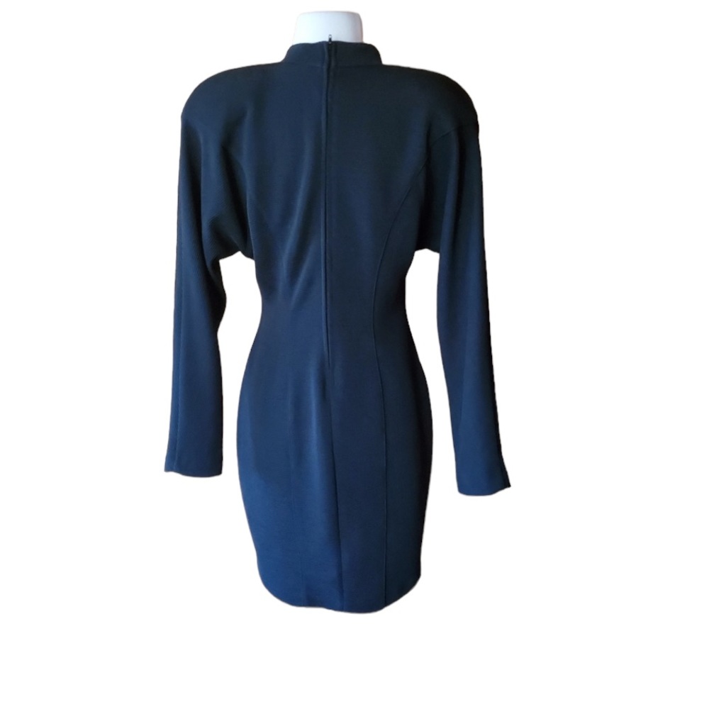 1980s Joseph Ribkoff Black Ribbed Dress - Picture 4 of 5